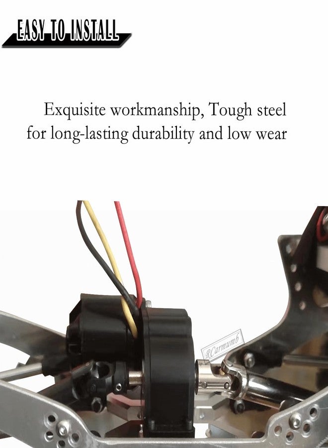 Rcarmumb Center Transmission Gearbox Upgrades Part for 1/10 RC Crawler car Axial SCX10 SCX10 ii 90047 Wraith,Aluminum LCG Middle Transmission Gearbox Hops up,Black - Image 3
